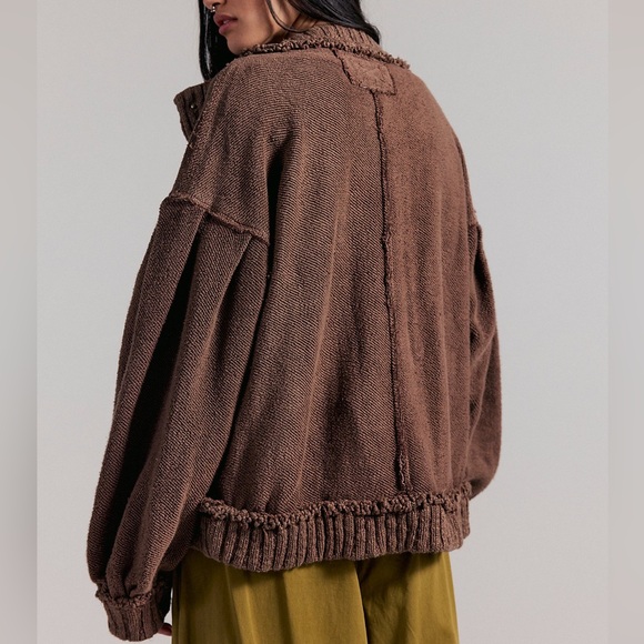 New w/ Flaw Free People We The Free Cute In This Cardi Cardigan Sweater Brownies - Picture 3 of 8